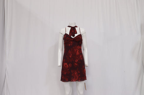Women's Reformation Iryna Mini Dress in Burgundy Viscose