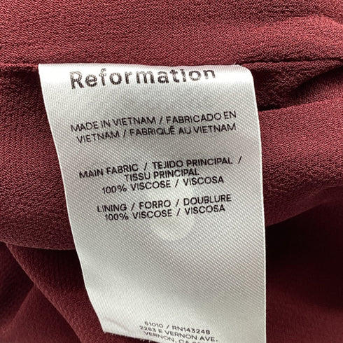 Women's Reformation Iryna Mini Dress in Burgundy Viscose