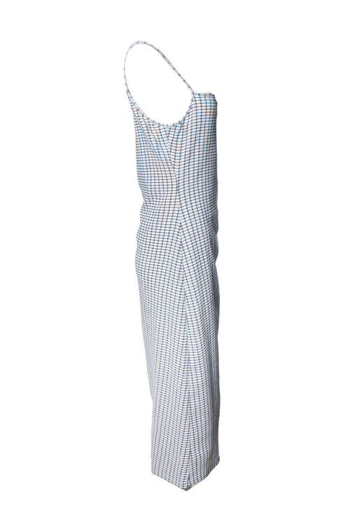 Women's Vince, black and white striped spaghetti maxi dress