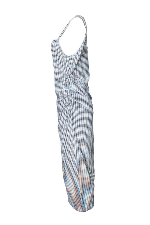 Women's Vince, black and white striped spaghetti maxi dress