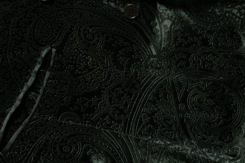 Women's Etro, green velvet blazer with paisley print