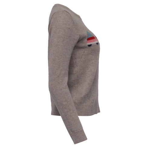 Women's Zadig & Voltaire Amour Knitted Sweater in Beige Cashmere
