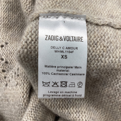 Women's Zadig & Voltaire Amour Knitted Sweater in Beige Cashmere