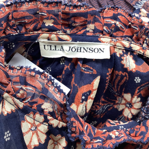 Women's Ulla Johnson Marigold Tasseled Floral-Print Mini Dress in Multicolor Cotton