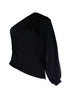 Women's IRO, black one shoulder Gingera top