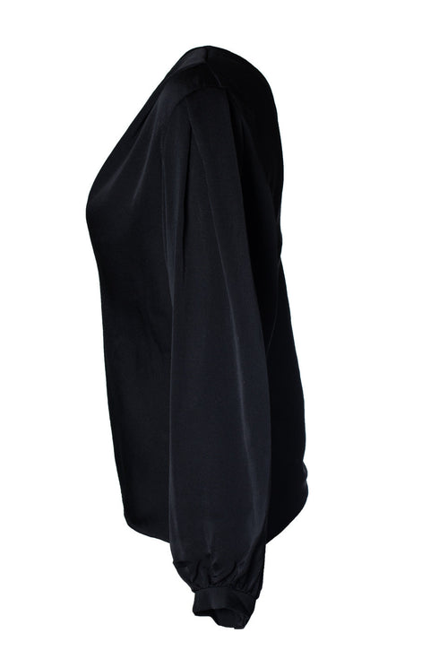 Women's IRO, black one shoulder Gingera top