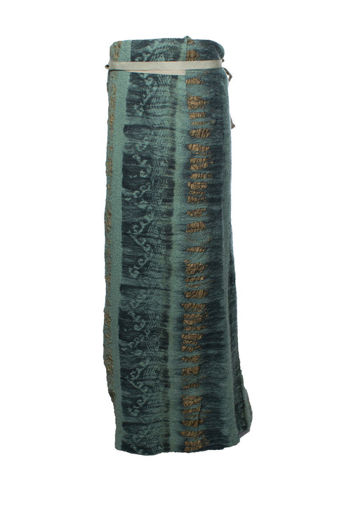 Women's Etro, green and gold printed maxi skirt