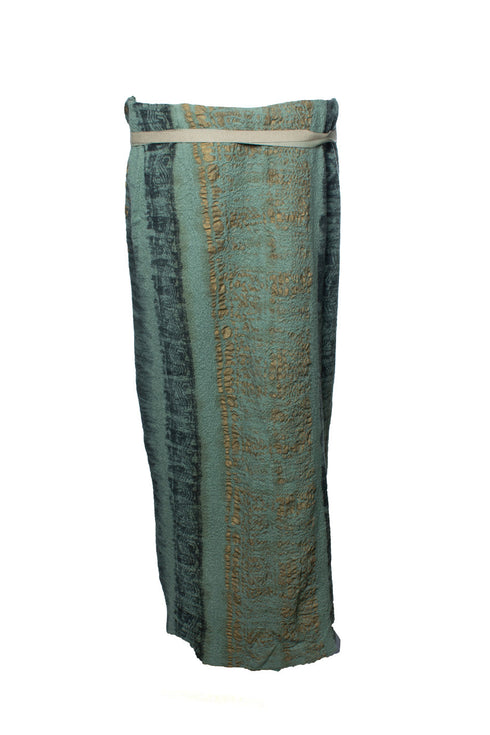Women's Etro, green and gold printed maxi skirt