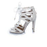Women's Aquazzura, white leather python sandals