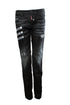 Men's Dsquared2, black jeans with patches