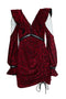 Women's Self portrait, V neck frill mini dress in red