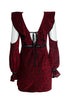 Women's Self portrait, V neck frill mini dress in red
