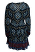 Women's Etro, balloon sleeve silk jacquard minidress in blue
