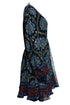 Women's Etro, balloon sleeve silk jacquard minidress in blue
