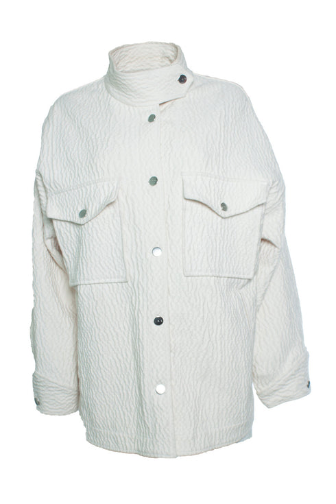 Women's IRO, Rosana wrinkled oversized jacket in ecru