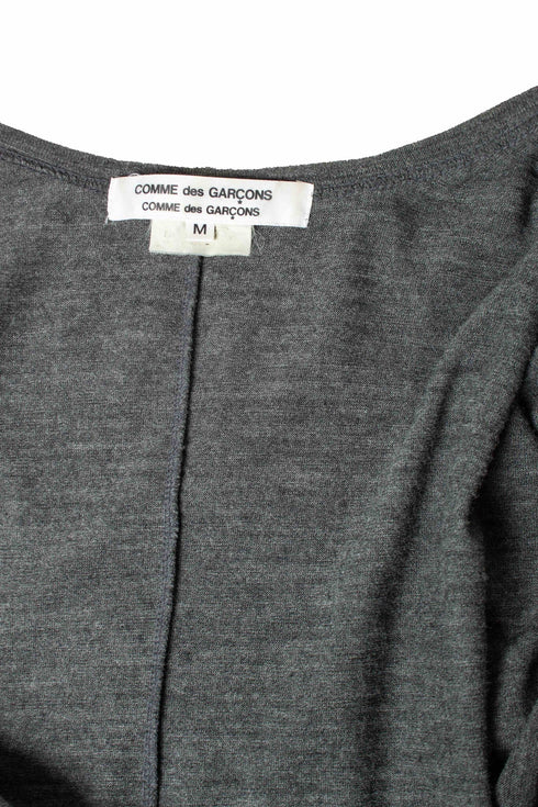 Women's Comme des garçons, Grey knitted cardigan