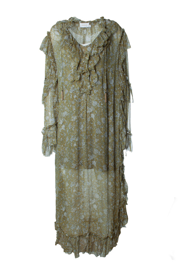 Women's Zimmermann, Riffle green floral printed maxi dress