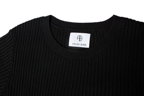 Women's Anine Bing, Ribbed dress in black