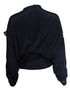 Women's IRO, black jarl wrap top with lace