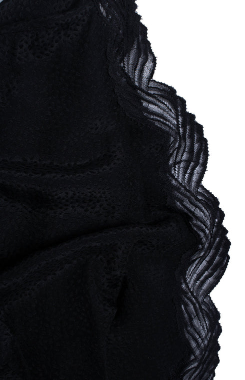 Women's IRO, black jarl wrap top with lace