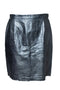 Women's Escada, croc embossed metallic leather skirt