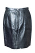 Women's Escada, croc embossed metallic leather skirt