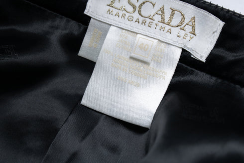 Women's Escada, croc embossed metallic leather skirt