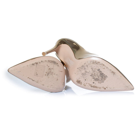 Women's Gianvito Rossi, mirrored leather pumps in gold