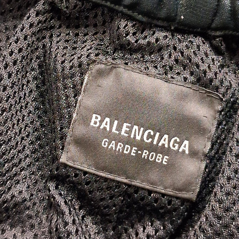 Men's Balenciaga Drawstring Track Pants in Navy Blue Polyester