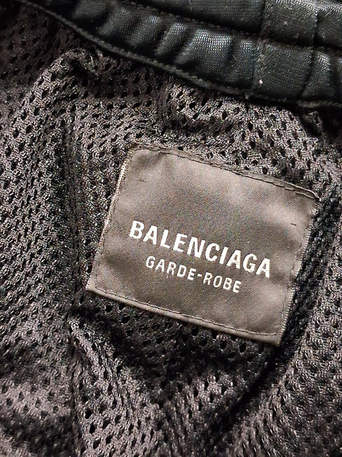 Men's Balenciaga Drawstring Track Pants in Navy Blue Polyester