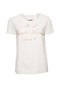 Women's Moschino Couture, Cream-colored top with gold text.