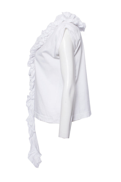 Women's Comme des Garcons, Vintage white top with rouges.