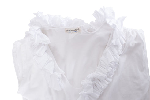 Women's Comme des Garcons, Vintage white top with rouges.