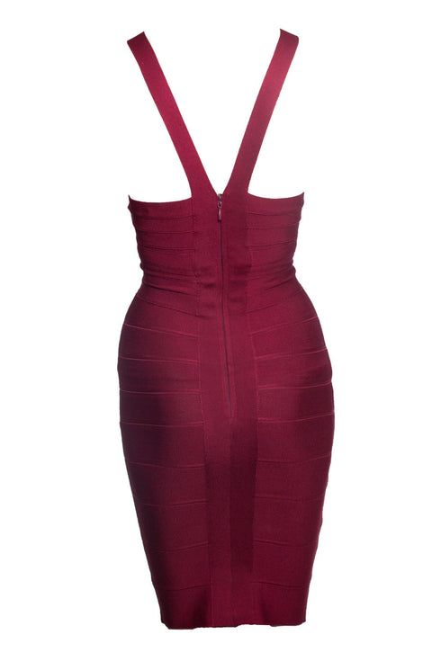 Women's Herve Leger, Bodycon dress with open split