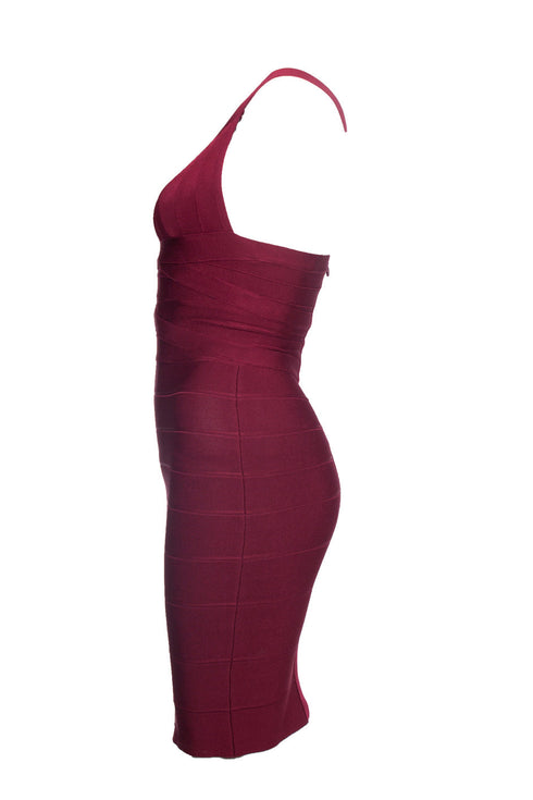 Women's Herve Leger, Bodycon dress with open split