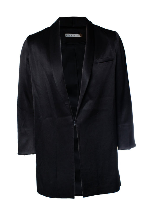 Women's Alice & Olivia, black shiny blazer