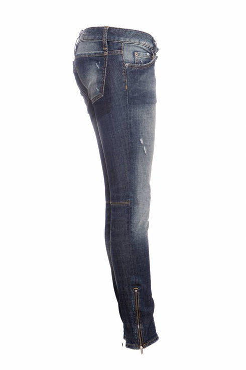 Women's Dsquared2, middle blue biker jeans