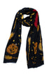 Moschino, witch printed scarf in black
