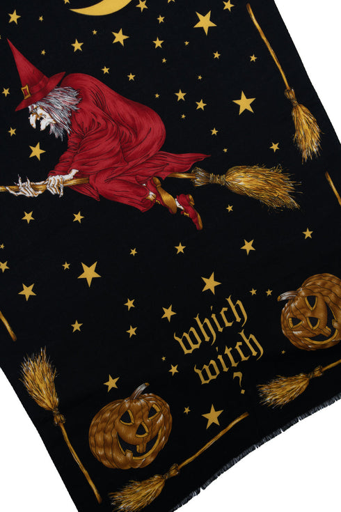 Moschino, witch printed scarf in black