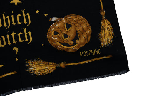 Moschino, witch printed scarf in black