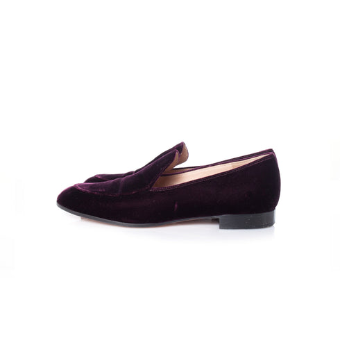 Women's Gianvito Rossi, burgundy marcel velvet loafers.