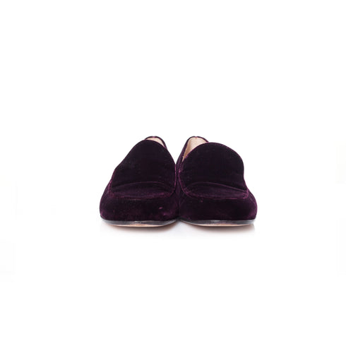 Women's Gianvito Rossi, burgundy marcel velvet loafers.