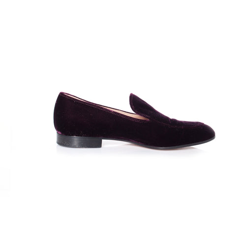 Women's Gianvito Rossi, burgundy marcel velvet loafers.
