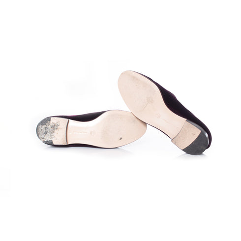 Women's Gianvito Rossi, burgundy marcel velvet loafers.