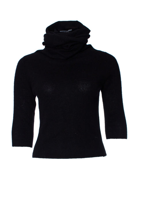 Women's Joseph, cashmere top with extra long turtleneck.