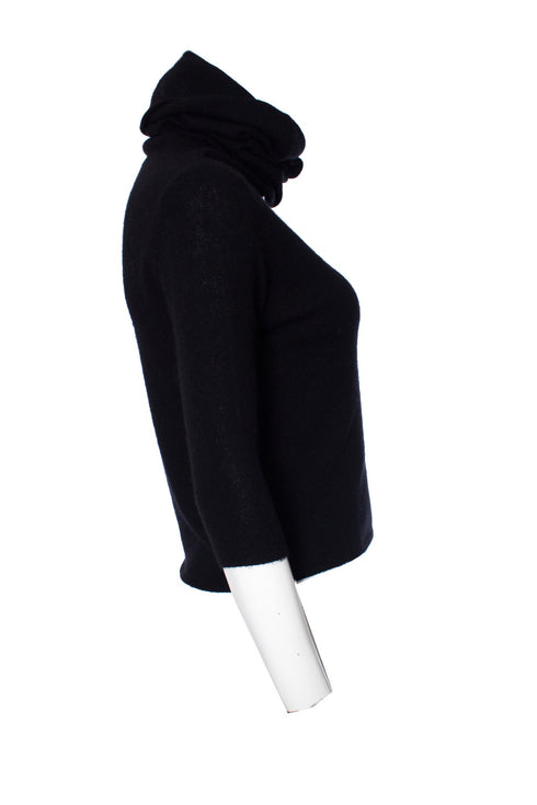 Women's Joseph, cashmere top with extra long turtleneck.
