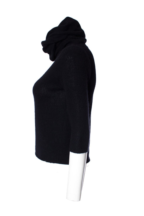 Women's Joseph, cashmere top with extra long turtleneck.