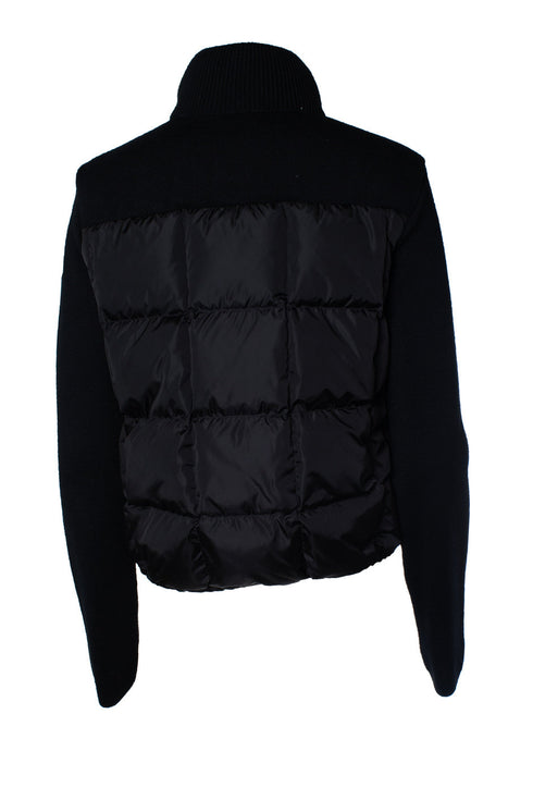 Women's Moncler, hybrid padded cardigan in black