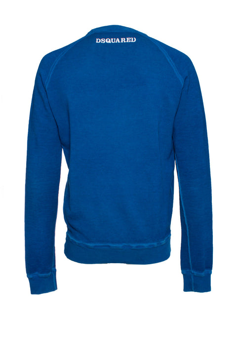 Men's Dsquared2, Blue sweater with text.