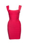 Women's Herve Leger, Fuchsia Zoe body con stretch dress